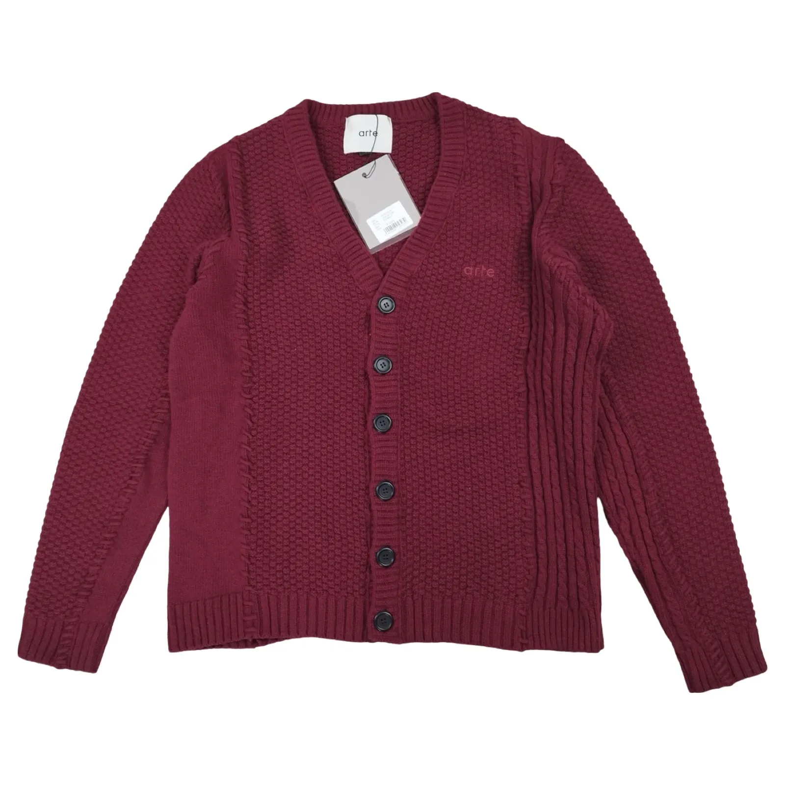 Arte Bordeaux Braided Cardigan Size L