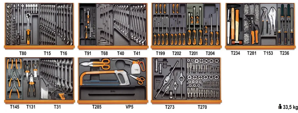 Assortimento di 195 utensili in termoformato 5908VI/1