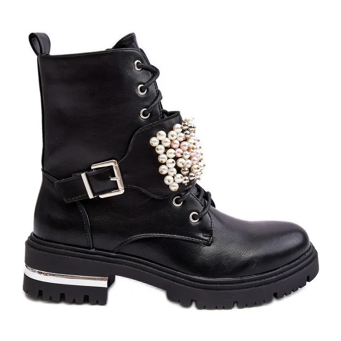 Bottines de Travail Isolées pour Femmes Décorées Noir Venizi le noir