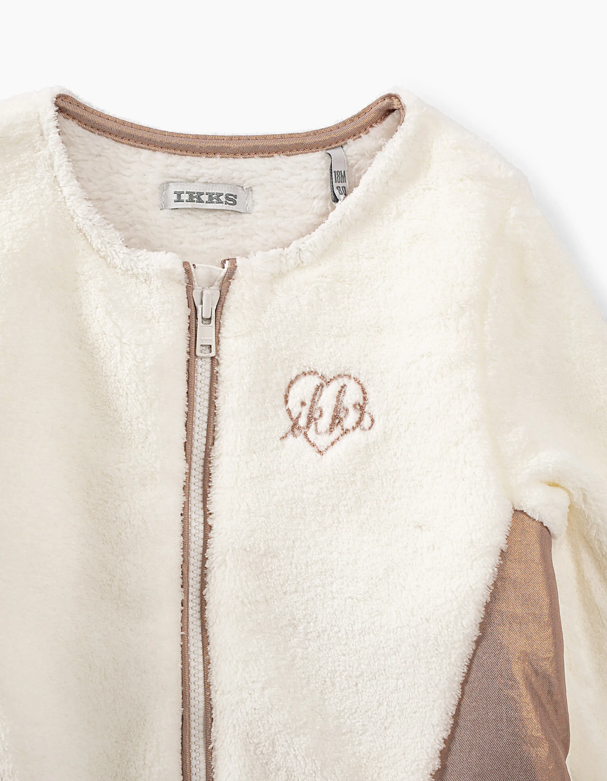 Cardigan blanc cassé fourrure synthétique bébé fille