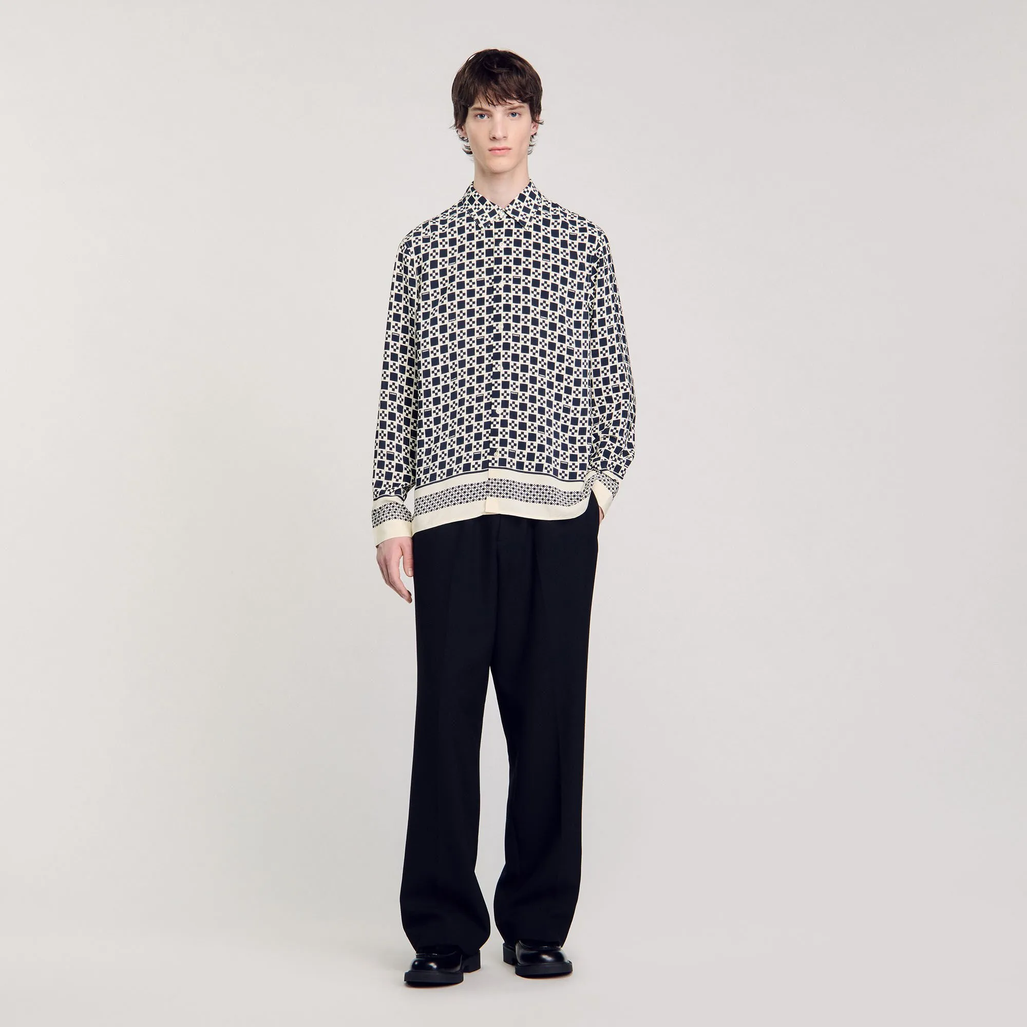 Chemise fluide imprimé square cross