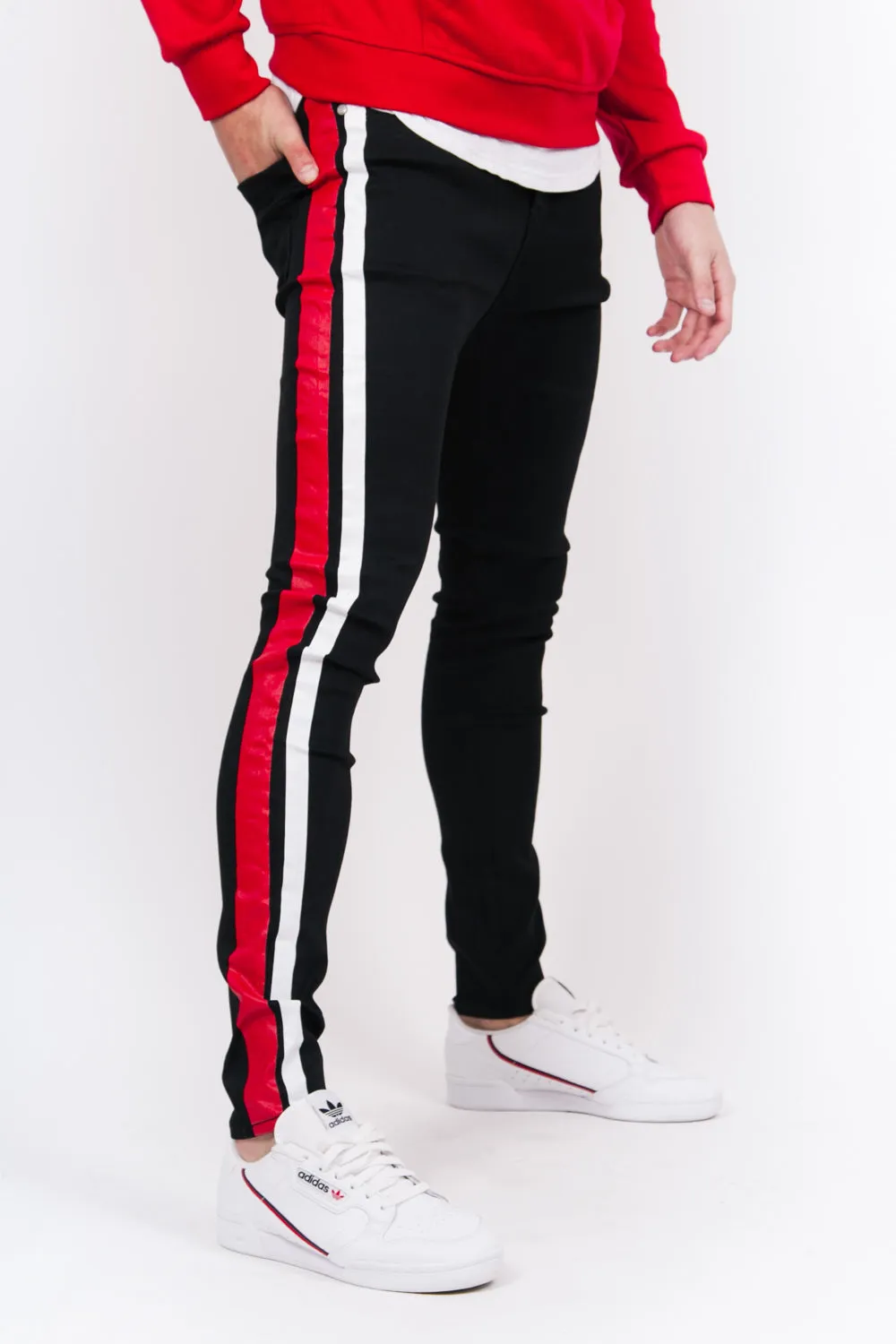 Double Black Banded Jeans