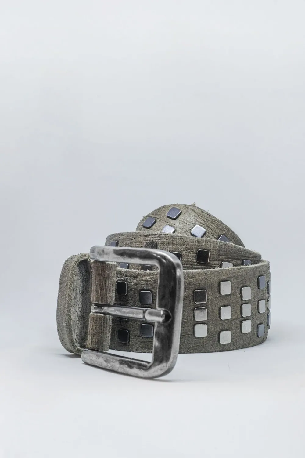 Metallic Rock Style Belt, Vanzetti - V4607A6580 Moss Green | Cesare Nori