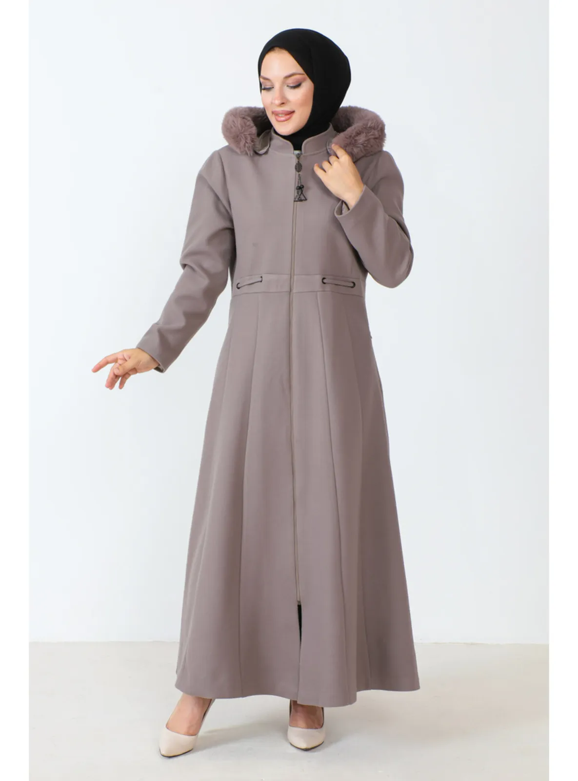 Mink - Fully Lined - Crew neck - Coat