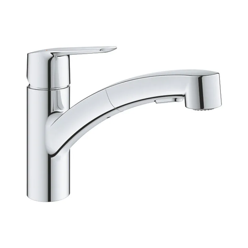 Mitigeur évier START QuickFix Plus GROHE 30307001 - bec bas - douchette 2 jets - rotation 90° - chrome