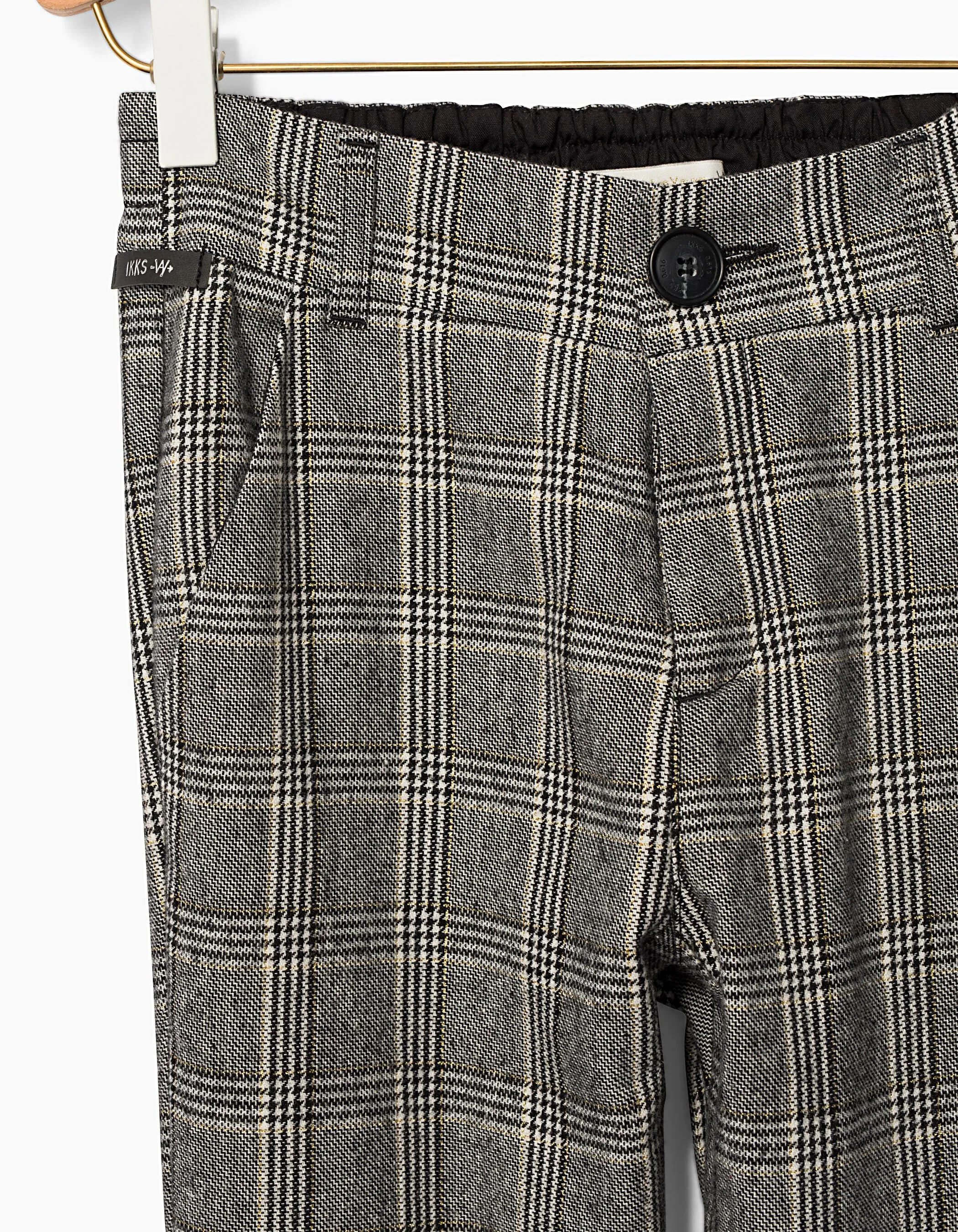 Black checkered girls' pants