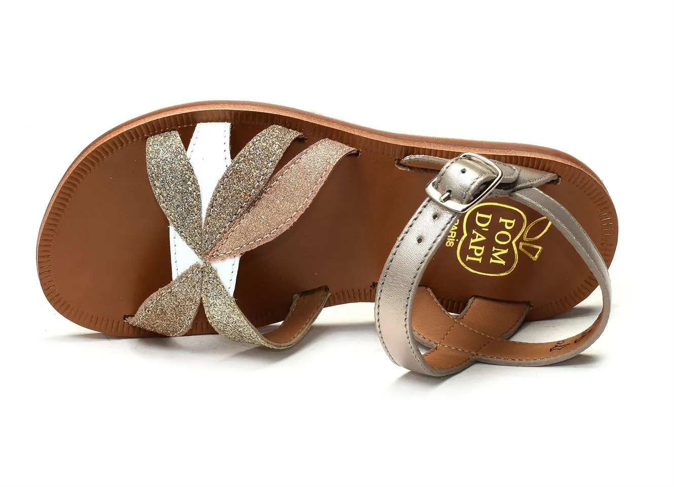Pom d Api Plagette reverse platinum sandals and flip-flops
