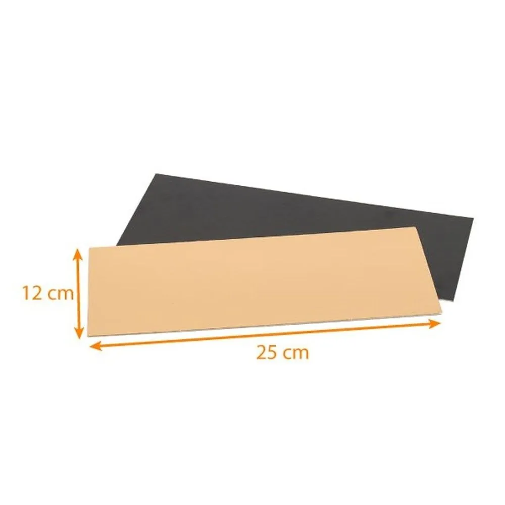 Semelles 25x12cm (classiques) bords droits or/noir par 50