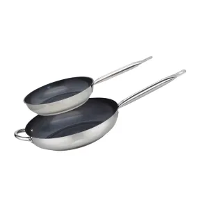 Set de 2 Poêles de cuisson avec revêtement céramique sans PFAS 24 cm et 32 cm Profi Therm Platinum Elo | Fackelmann France
