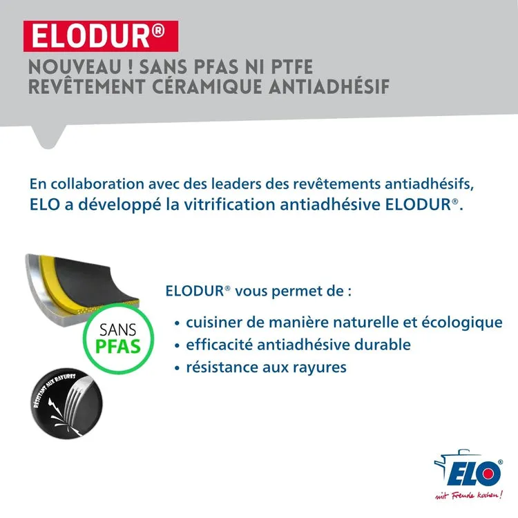 Set de 2 Poêles de cuisson avec revêtement céramique sans PFAS 24 cm et 32 cm Profi Therm Platinum Elo | Fackelmann France