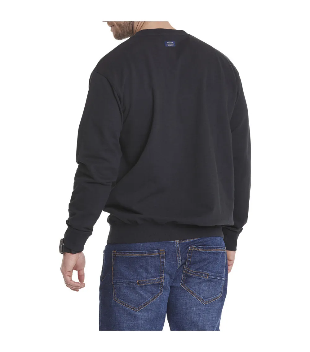 Sweat col rond North 56°4 en coton avec manches longues noir