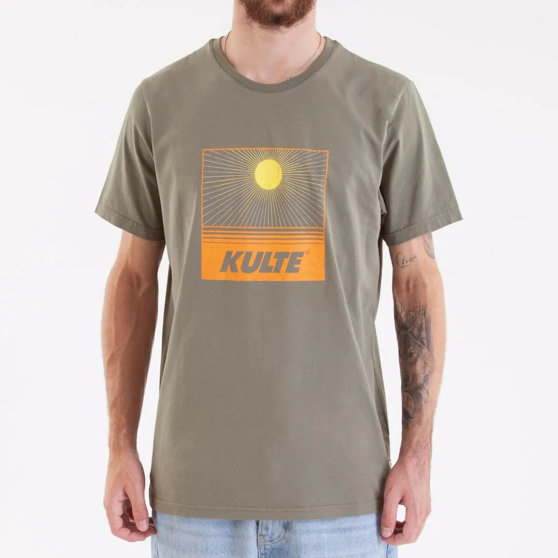 Kaki Cotton SUNSET Tee-shirt | 3 Suisses