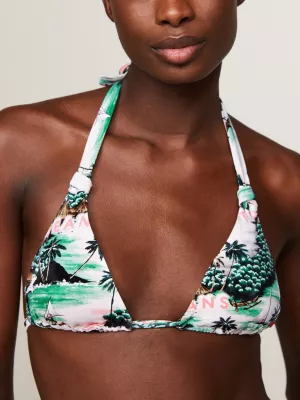 Top Bikini Triangolare Heritage Tropicale Rosa Hilfiger Tommy