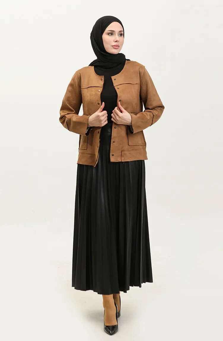 Camel Snap Suede Vest Size C45 681